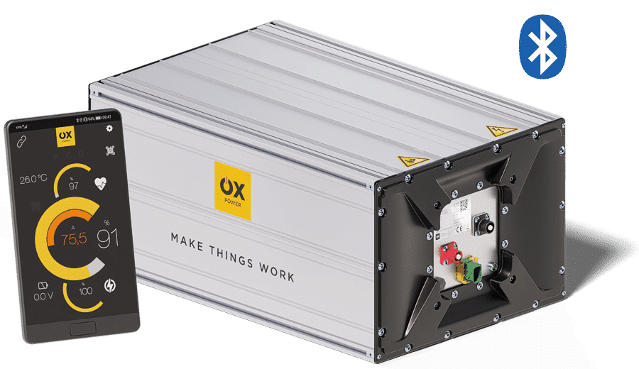OX Power batterij data logging met bluetooth
