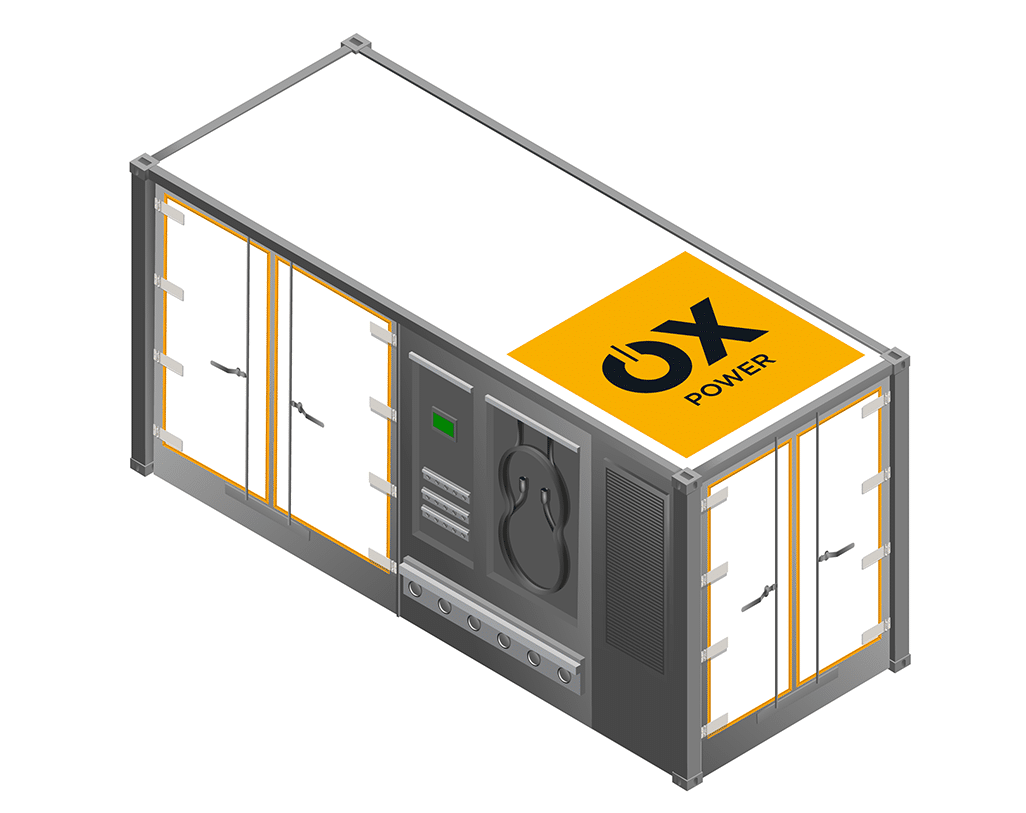 Visual van de Energy B-OX XL Off-grid van 20ft voor energie opslag.